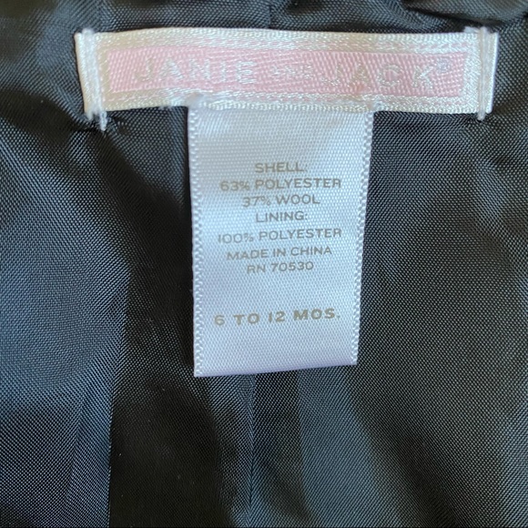 Janie and Jack Tweed Plaid Wool Coat Size 6 - 12 Months Double Breasted - Picture 2 of 10